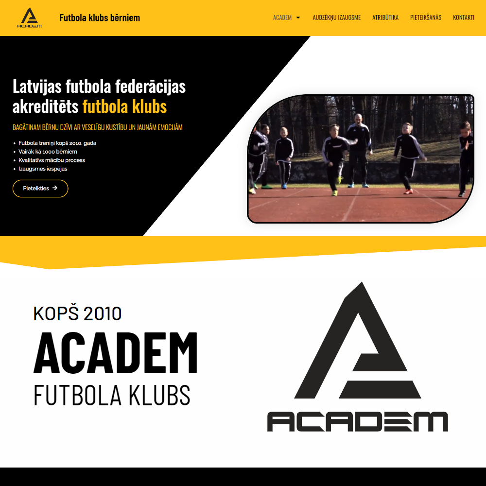 Academ FC - Futbola klubs bēniem | Jaunā mājas lapa
